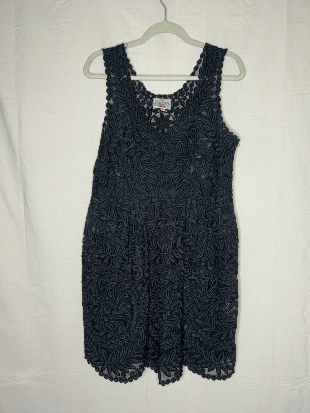Yoana Baraschi Black Floral Lace Mini Dress/Tunic